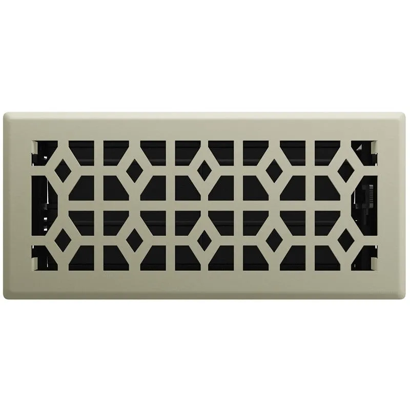 Imperial RG3463 Floor Register, 10 in W Duct Opening, Satin Nickel, 4 in H Duct Opening, Polystyrene