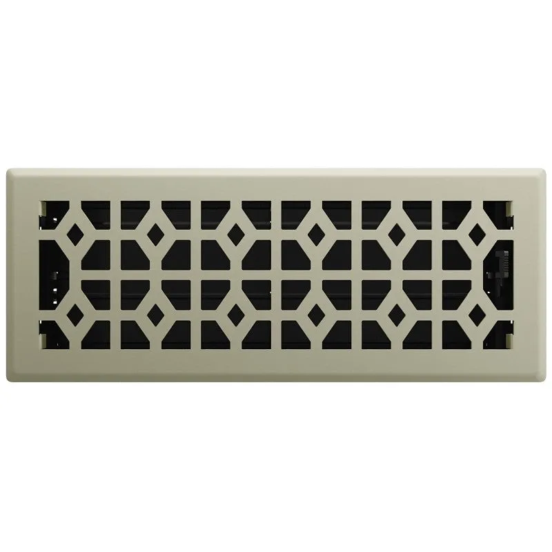 Imperial RG3464 Floor Register, 12 in W Duct Opening, 4 in H Duct Opening, Polystyrene, Satin Nickel