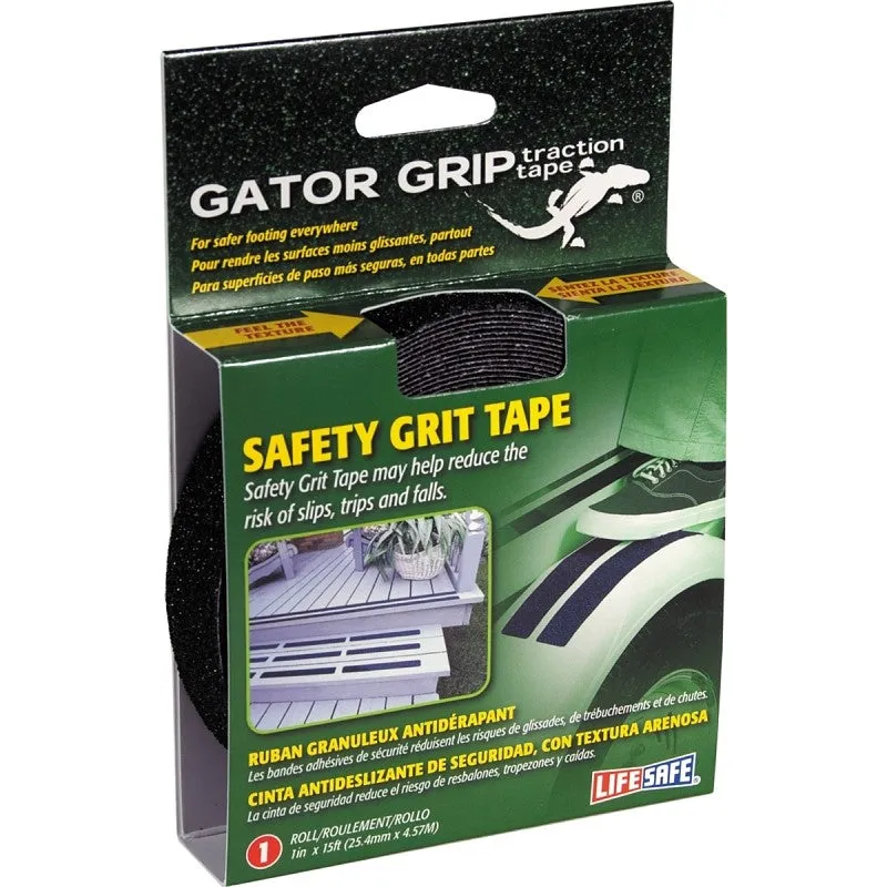 Incom RE3950 Safety Grit Tape, 15 ft L, 1 in W, PVC Backing, Black