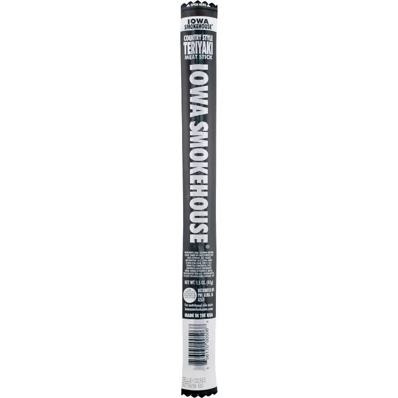 Iowa Smokehouse IS-1.5CSTE Country Style Meat Stick, Teriyaki, 1.5 oz (Pack of 24)