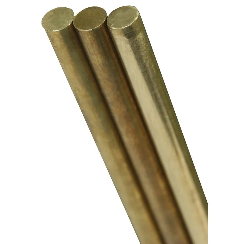 K & S 1162 Decorative Metal Rod, 1/8 in Dia, 36 in L, 260 Brass, 260 Grade (Pack of 5)