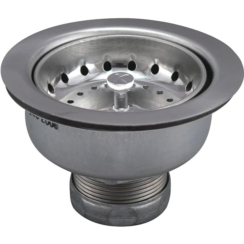 Keeney 1435SS Basket Strainer with Locking Shell, 4-3/8 in Dia, Stainless Steel, Venetian Bronze, 3-1/4 in Dia Mesh