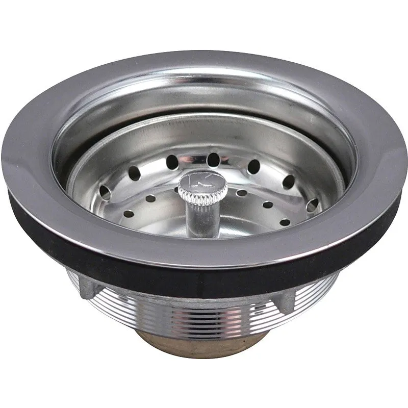 Keeney Brass Work Horse Series 2431NPC Basket Strainer, 4-3/8 in Dia, Stainless Steel, Chrome, 3-1/4 in Dia Mesh