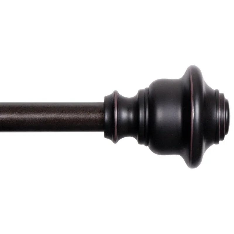 Kenney Fast Fit KN75242 Curtain Rod, 5/8 in Dia, 36 to 66 in L, Steel, Weathered Brown