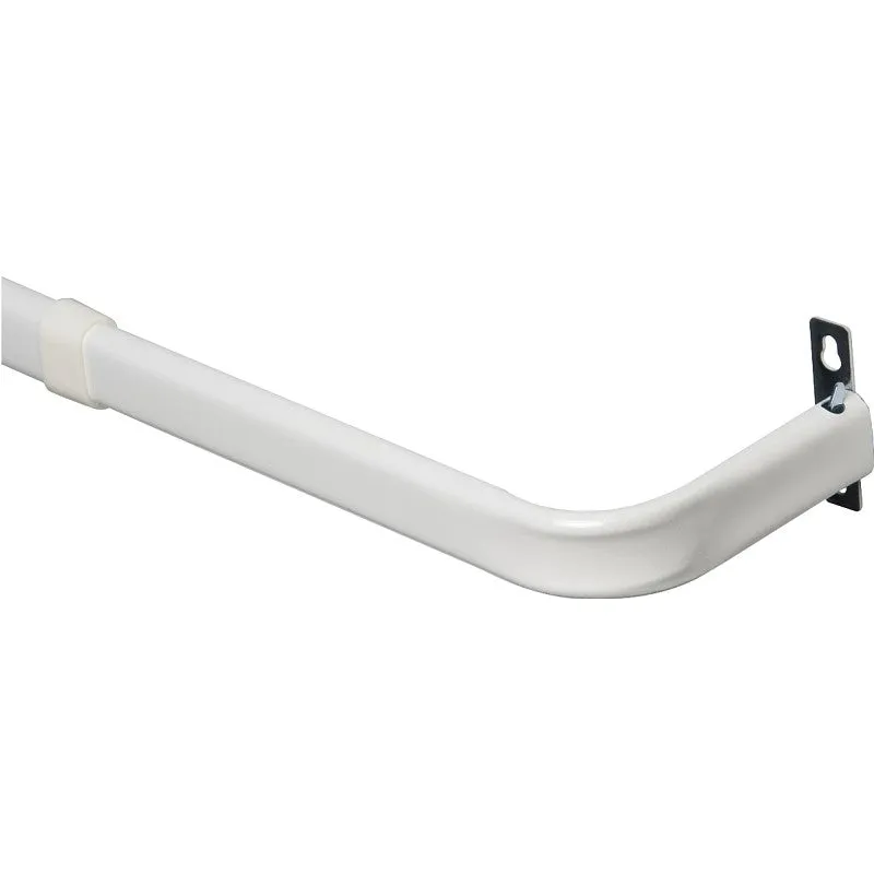 Kenney KN527 Curtain Rod, 1 in Dia, 48 to 86 in L, White