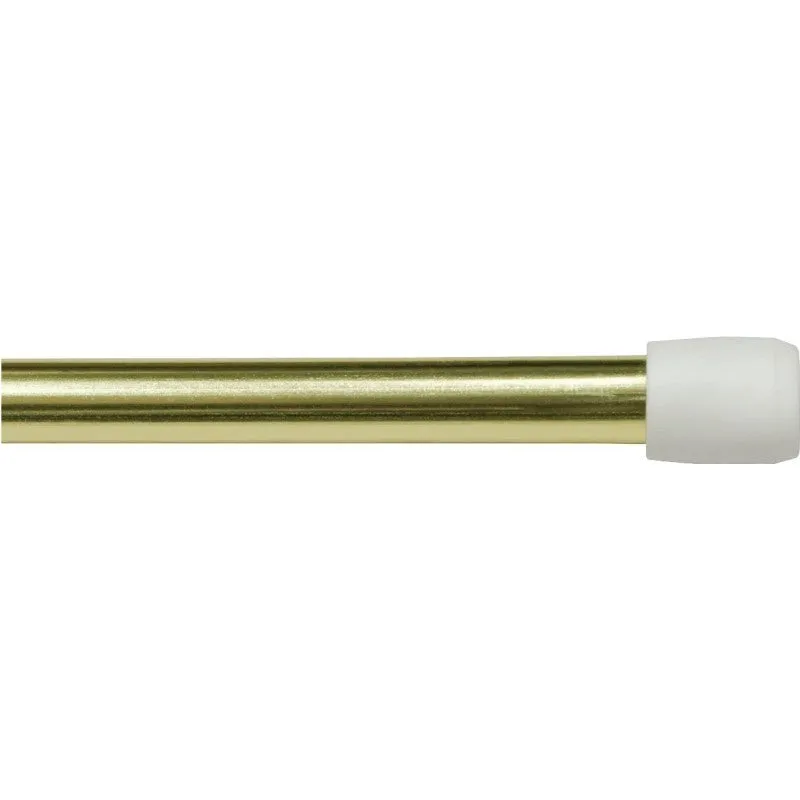 Kenney KN631/3 Spring Tension Rod, 7/16 in Dia, 28 to 48 in L, Metal, Brass