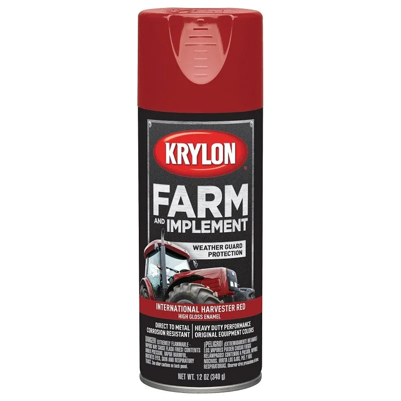 Krylon K01933000 Farm Equipment Spray, High-Gloss, International Harvester Red, 12 oz (Pack of 6)