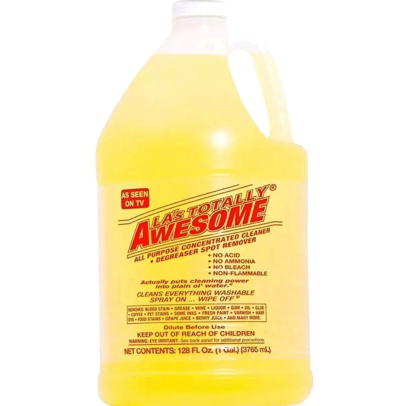 LA’s TOTALLY AWESOME 100539308 All-Purpose Cleaner, 128 oz, Liquid, Bland, Amber/Yellow (Pack of 4)