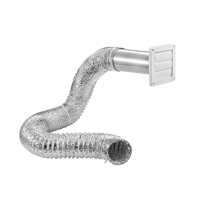 Lambro 1379W Wall Louvered Vent Kit, Plastic, (1) 4 in White Plastic Exhaust Wall Louvered Vent