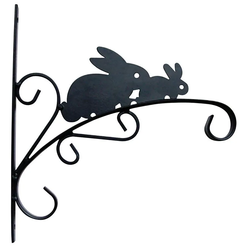 Landscapers Select GF-3055 Plant Bracket, 11 in L, 11.8 in H, Steel, Matte Black, Wall Mounting