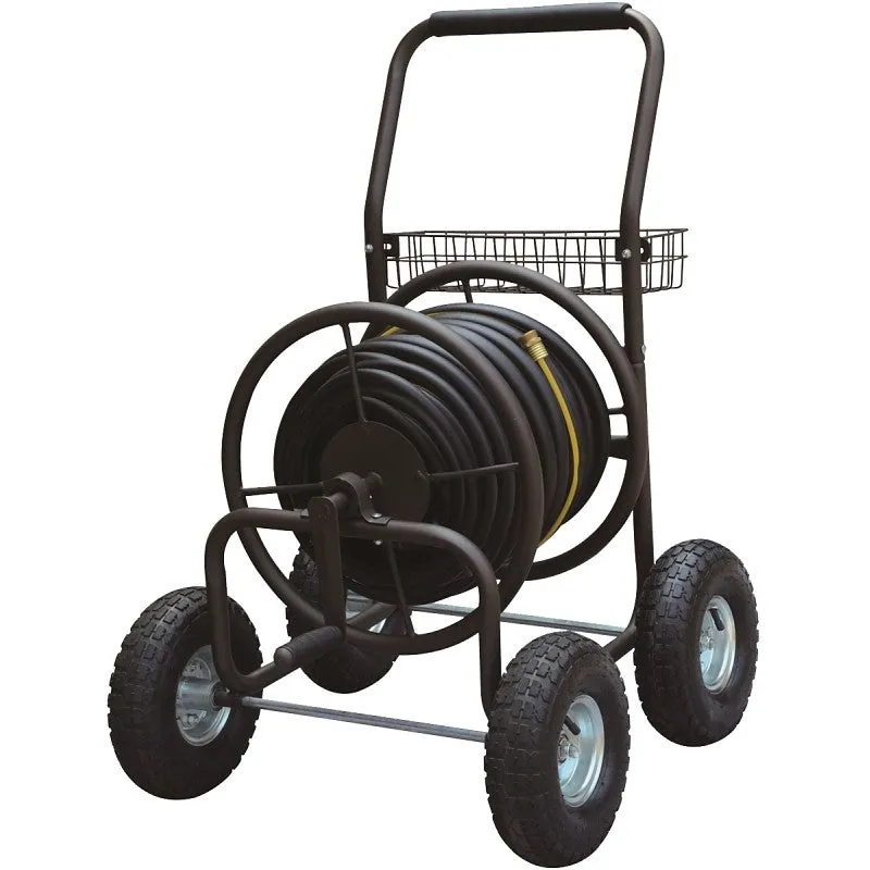 Landscapers Select TC4719A Hose Reel Cart, 250 ft L Hose, Manual Crank Winding, Steel