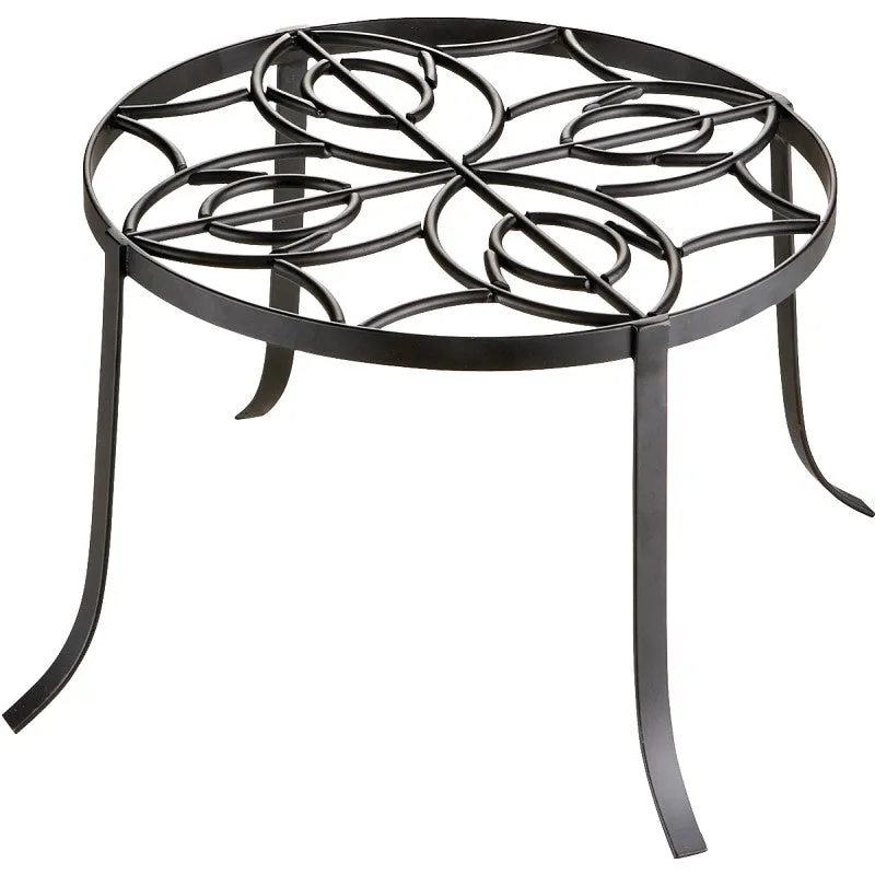 Landscapers Select W52873-3L Planter Stand, 12 in OAW, 8-1/2 in OAH, Iron, Black, Powder-Coated