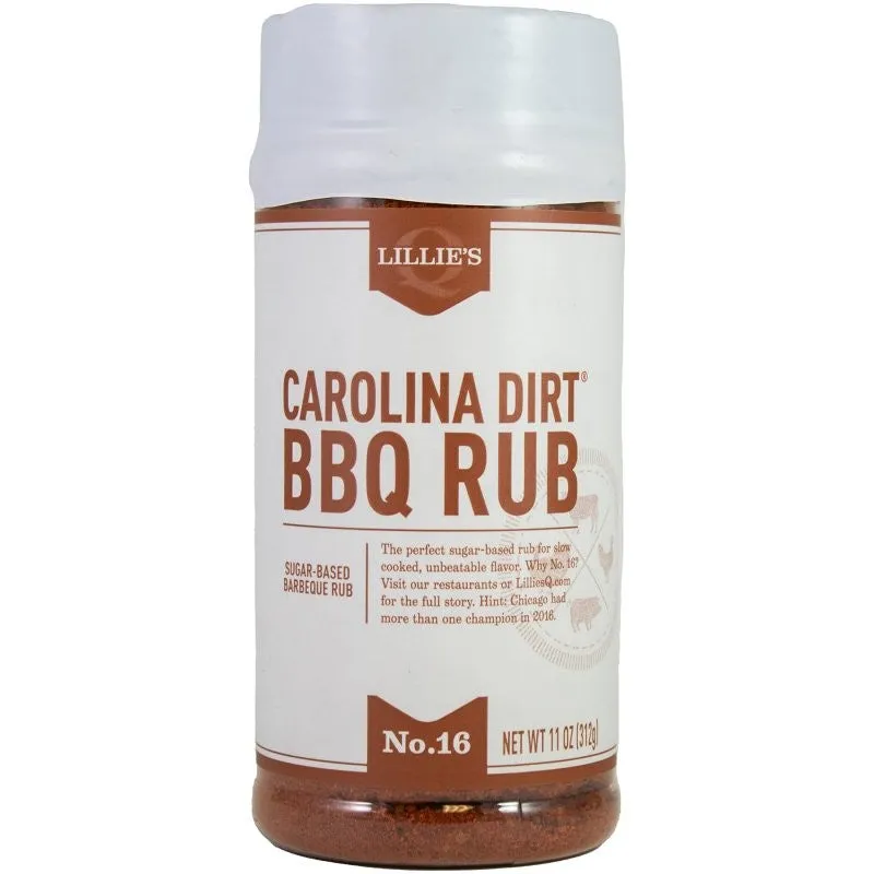 Lillie’s Q LQ00102-C Carolina Dirt BBQ Rub, Smokey, Sweet, 6 oz Jar