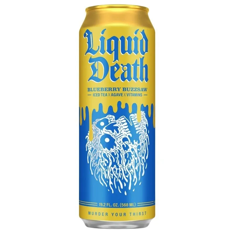Liquid Death 1700068 Iced Tea, Blueberry Buzzsaw, 19.2 oz Can (Pack of 12)