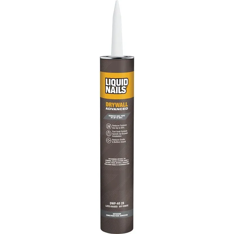 Liquid Nails DWP-24 Drywall Adhesive, Off-White, 28 oz Cartridge (Pack of 12)