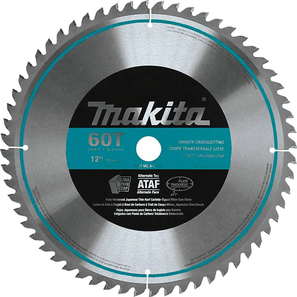 Makita A-93712 12″ 60T Micro‑Polished Miter Saw Blade