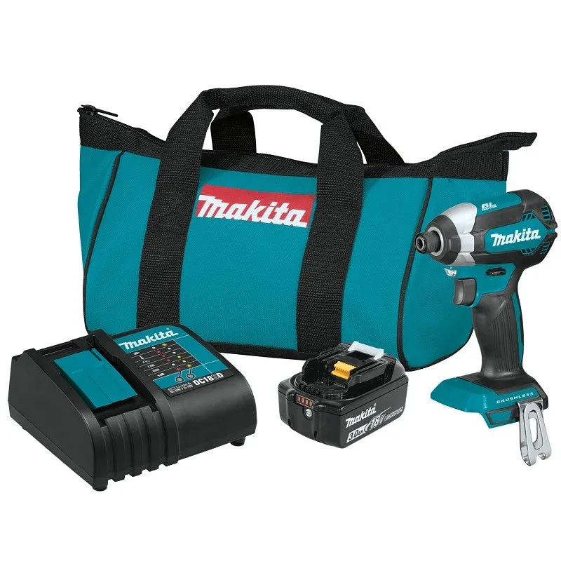 Makita XDT131 Impact Driver Kit, Battery Included, 18 V, 3 Ah, 1/4 in Drive, Hex Drive, 0 to 3600 ipm (POS)