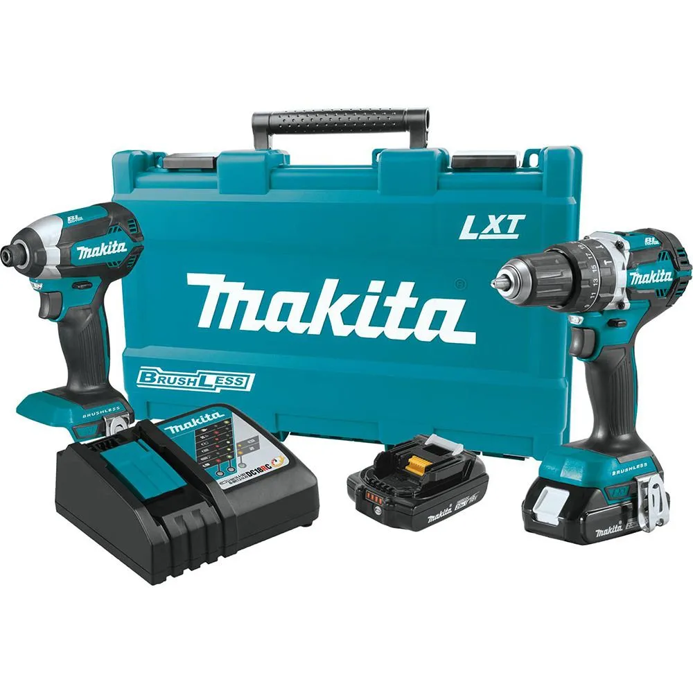 Makita XT269R 18V LXT Lithium‑Ion Compact Brushless Cordless 2‑Pc. Combo Kit (2.0Ah)