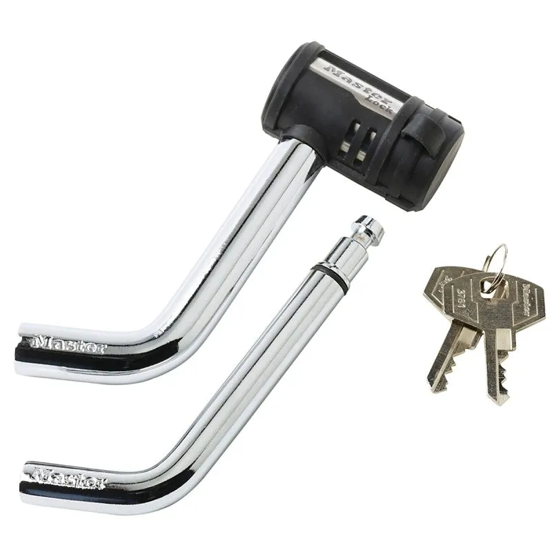 Master Lock 2866DAT Receiver Lock, For: 1/2 in and 5/8 in Receivers, Stainless Steel, Black/Silver