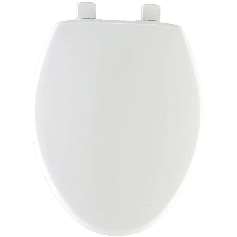 Mayfair 180SLOW000 Toilet Seat, Elongated, Plastic, White, Hex-Tite Hinge