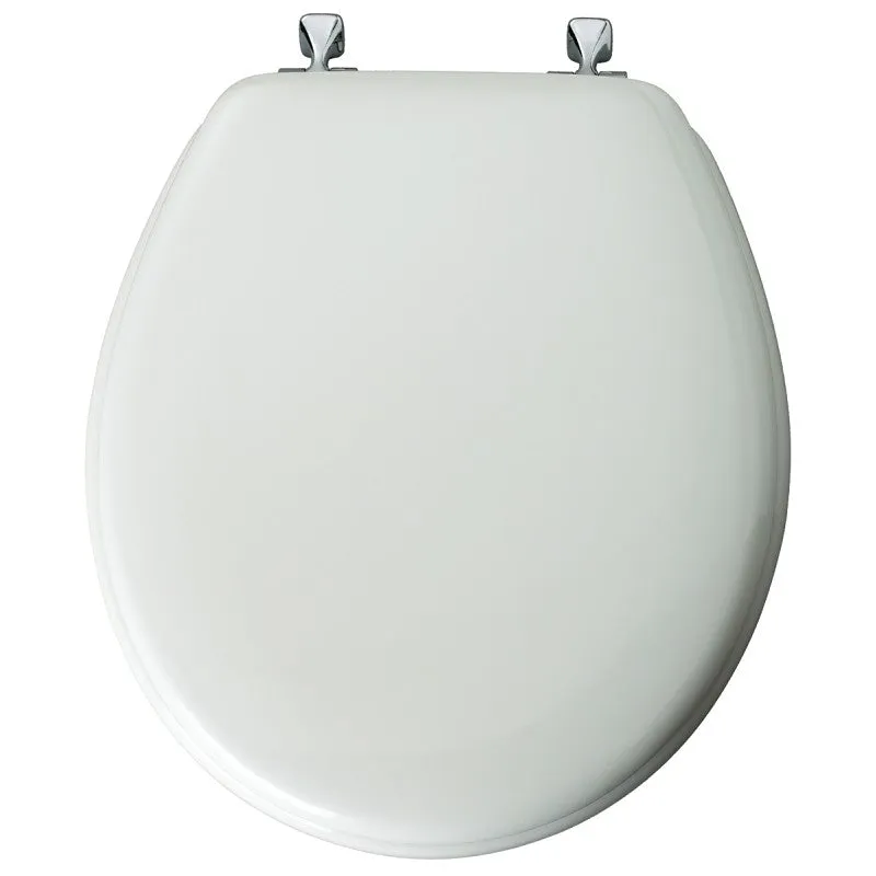 Mayfair 44CP-000 Toilet Seat, 16.56 in L, 14.38 in W, 2.06 in H, Round, Wood, White