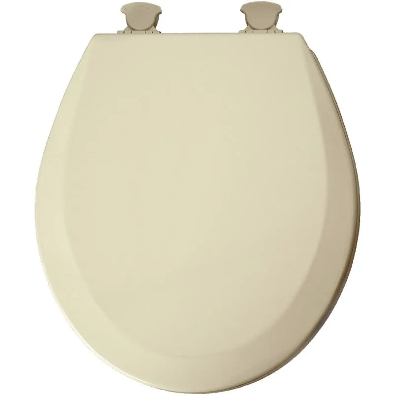 Mayfair 6381842 Toilet Seat, Round, Wood, Bone/Enamel, Twist Hinge