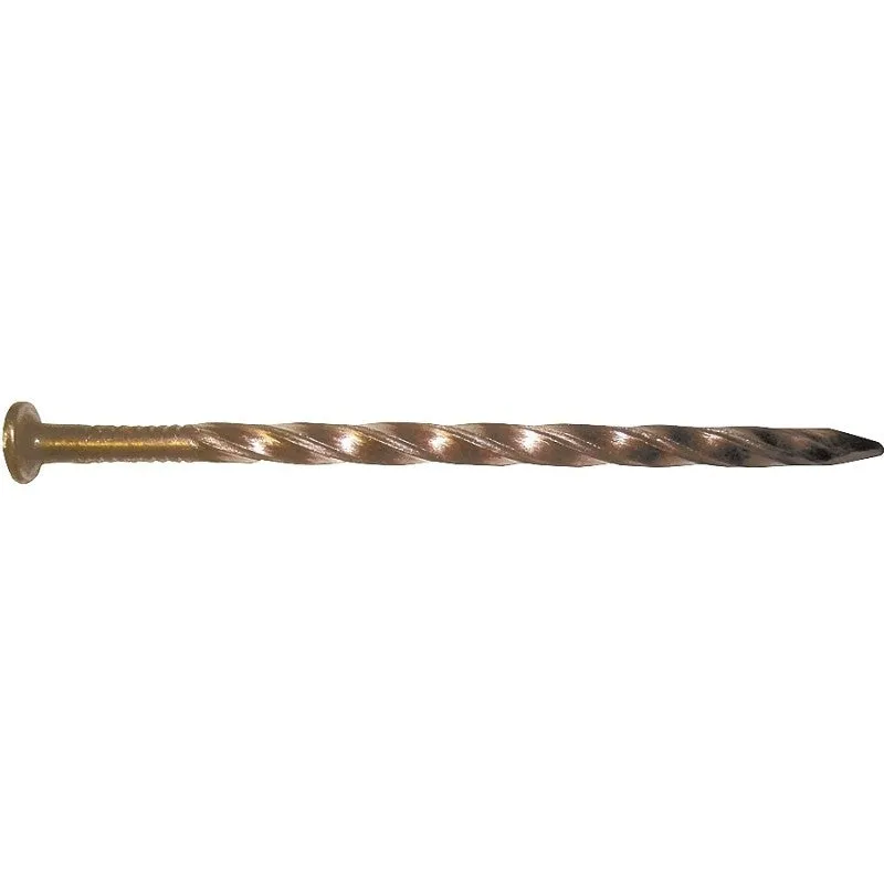 Maze H525S050 Post and Frame Nail, Hand Drive, 16D, 3-1/2 in L, Steel, Brite, Spiral Shank, 50 lb