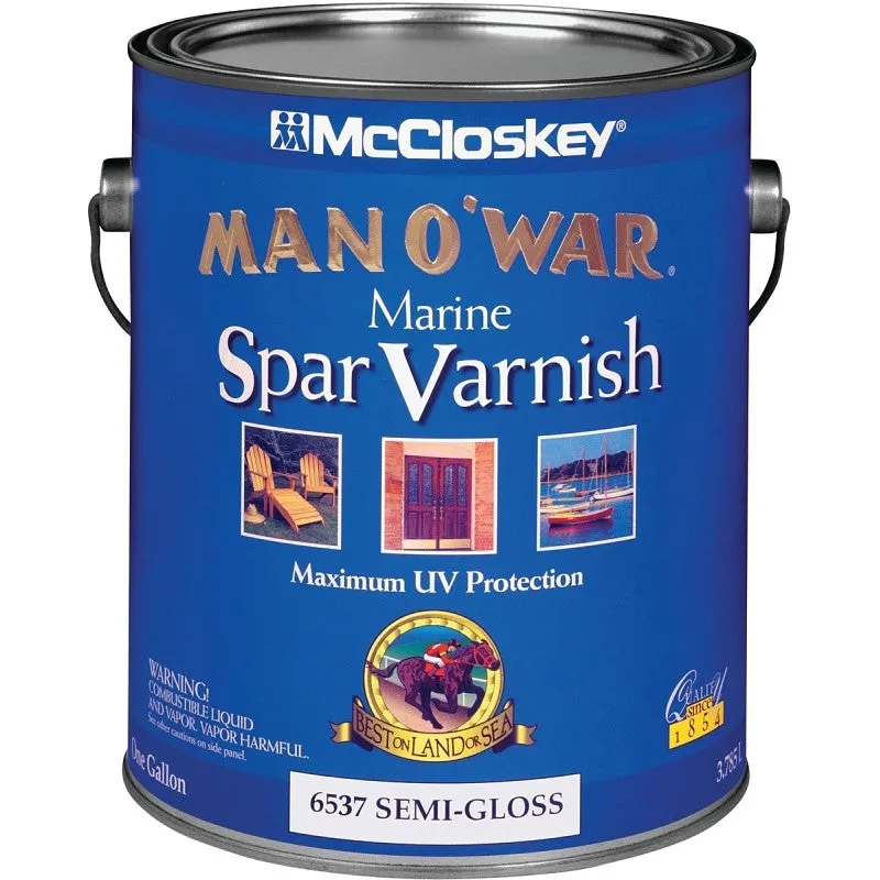 McCloskey Man O’War 080.0006537.007 Marine Spar Varnish, Semi-Gloss, 1 gal (Pack of 2)
