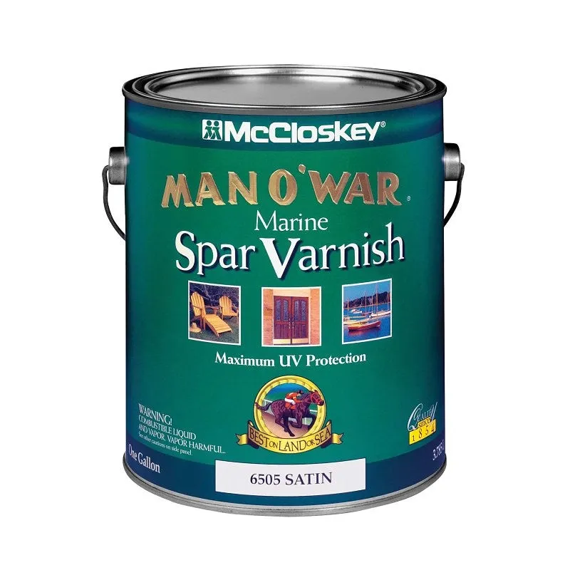 McCloskey Man O’War 80-6505 Series 080.0006505.007 Marine Spar Varnish, Satin, 1 gal (Pack of 2)