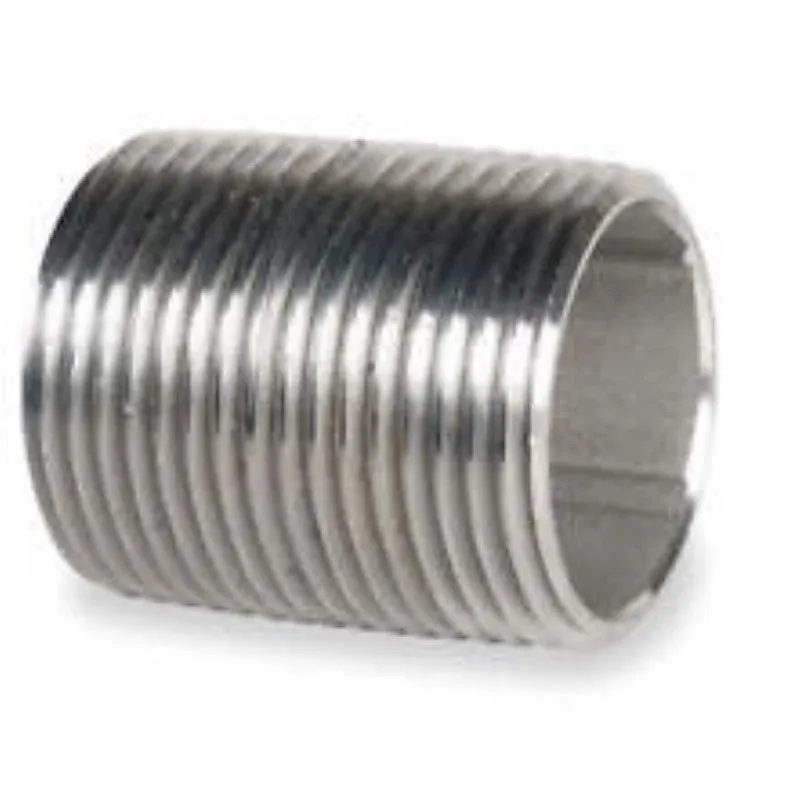 Midland Industries 48040B Close Pipe Nipple, 3/8 in, Stainless Steel, SCH 40 Schedule, 1 in L (Pack of 5)