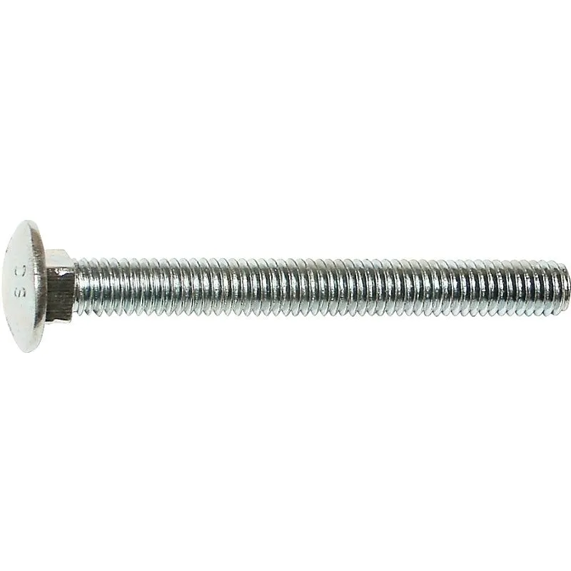 Midwest Fastener 01103 Carriage Bolt, 3/8-16 in Thread, NC Thread, 3-1/2 in OAL, Zinc, 2 Grade