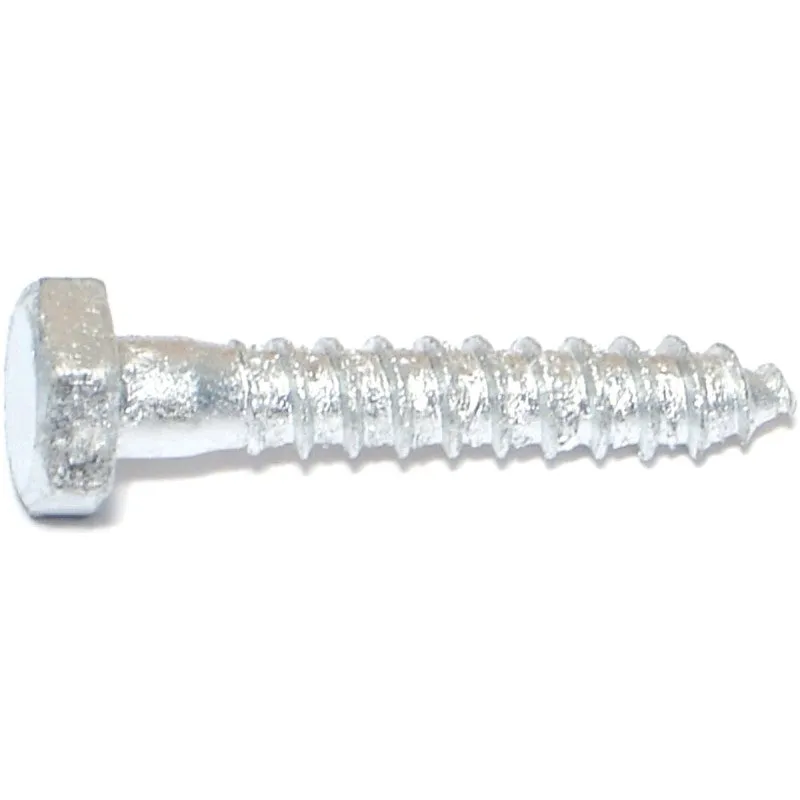 Midwest Fastener 05556 Lag Screw, 1/4-10 Thread, 1-1/2 in OAL, 2 Grade, Galvanized Steel, SAE Measuring