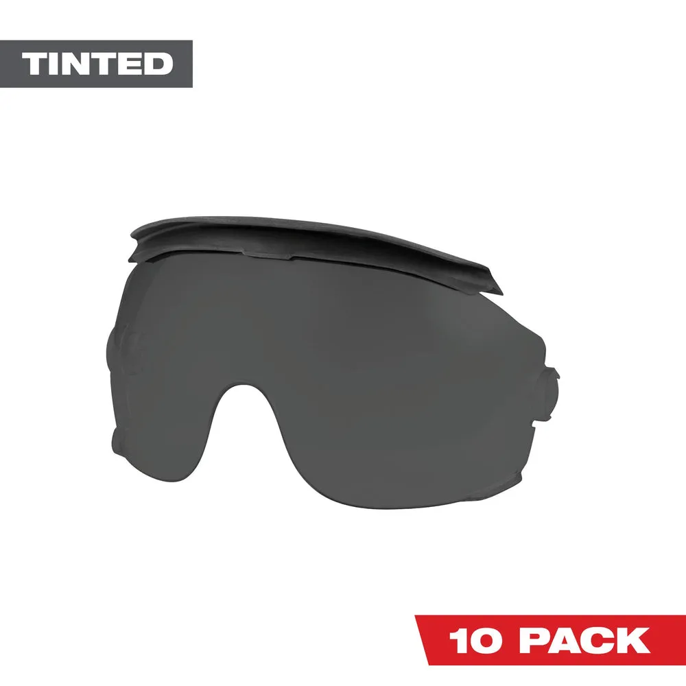 Milwaukee 10pk Gasketed Eye Visor Replacement Lenses (Milwaukee® BOLT™ Safety Helmet & BOLT™ Hard Hat Mount)