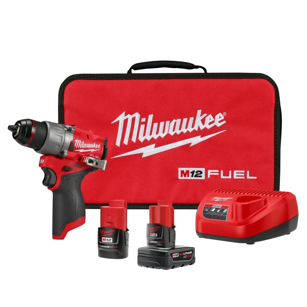 Milwaukee 3404-22 M12 Fuel 1/2″ Hammer Drill-Driver Kit