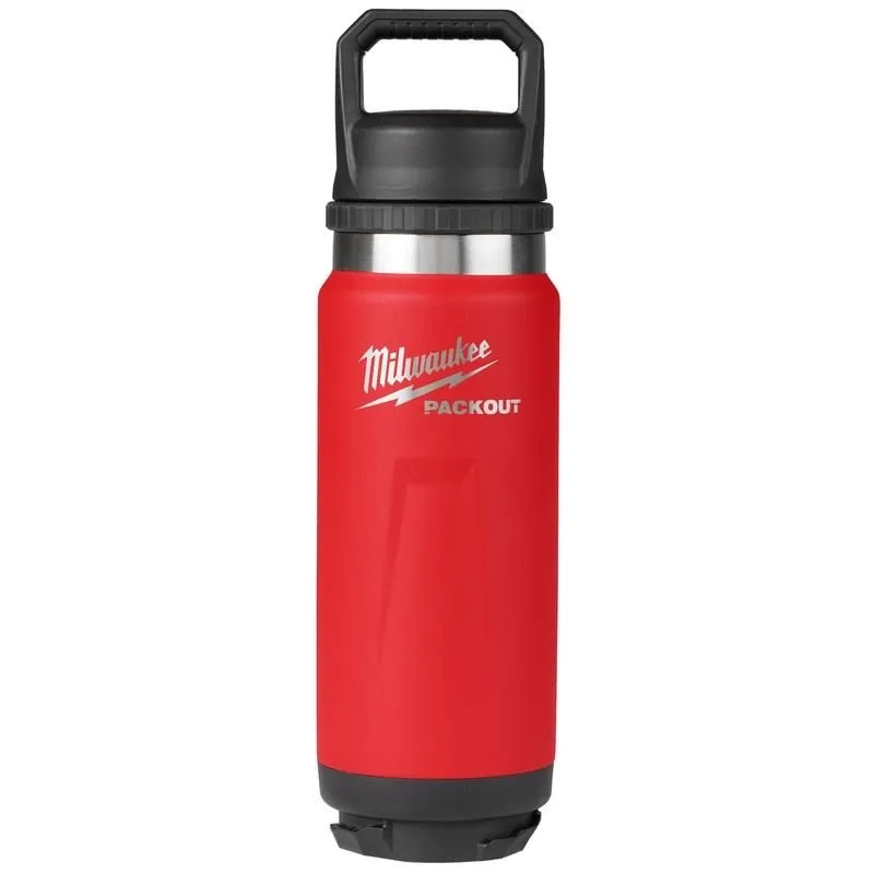 Milwaukee 48-22-8396R PACKOUT 24oz Insulated Bottle with Chug Lid – Red