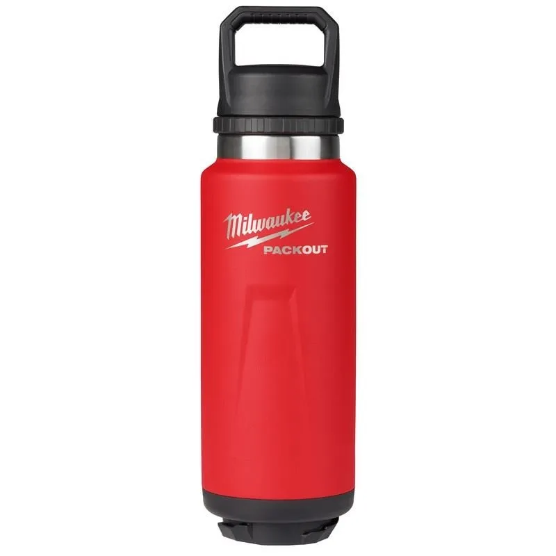 Milwaukee 48-22-8397R PACKOUT 36oz Insulated Bottle with Chug Lid – Red