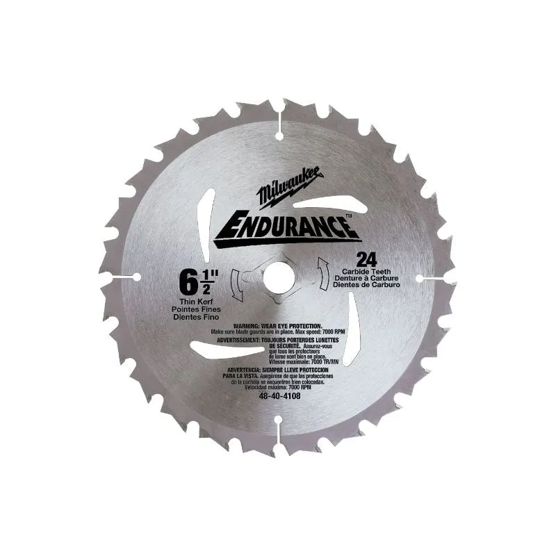 Milwaukee 48-40-4108 Circular Saw Blade 6-1/2″ 24 Carbide Teeth (1 per pack)