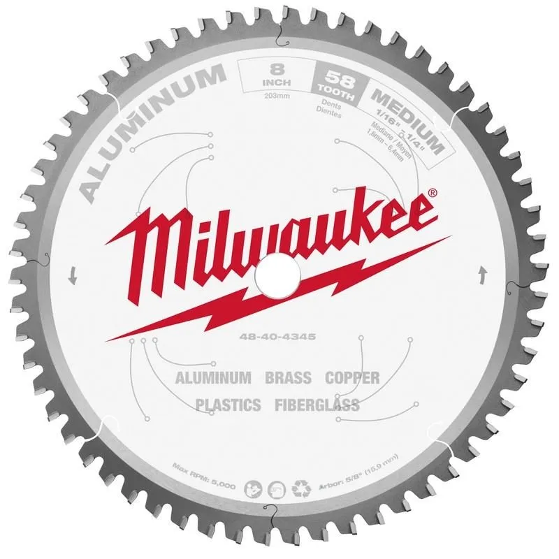 Milwaukee 48-40-4345 8in Circular Saw Blade – Aluminum