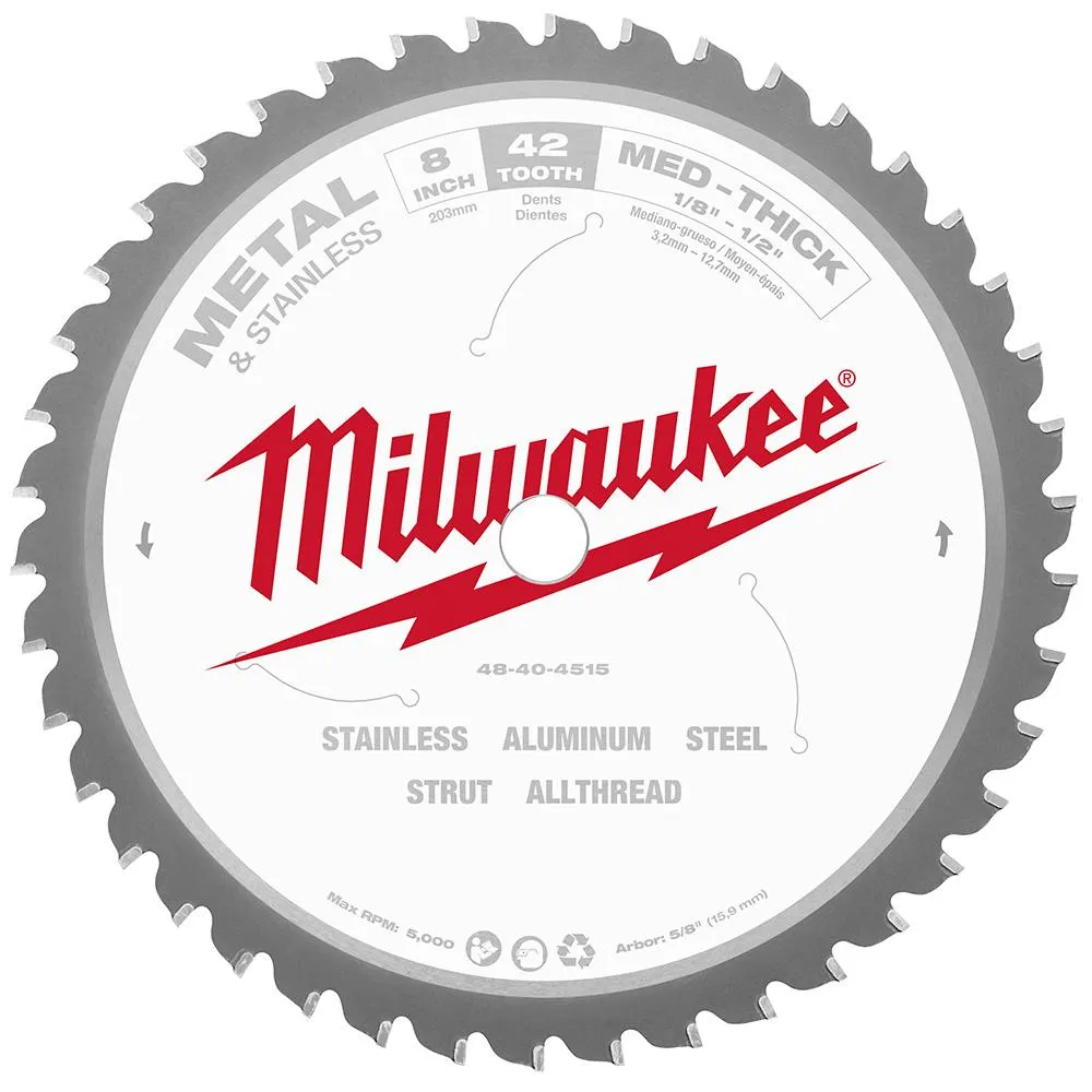 Milwaukee 48-40-4515 8″ Metal Cutting Circular Saw Blade