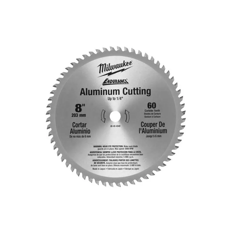 Milwaukee 48-40-4540 8″ 60 Teeth Aluminum Circular Saw Blade