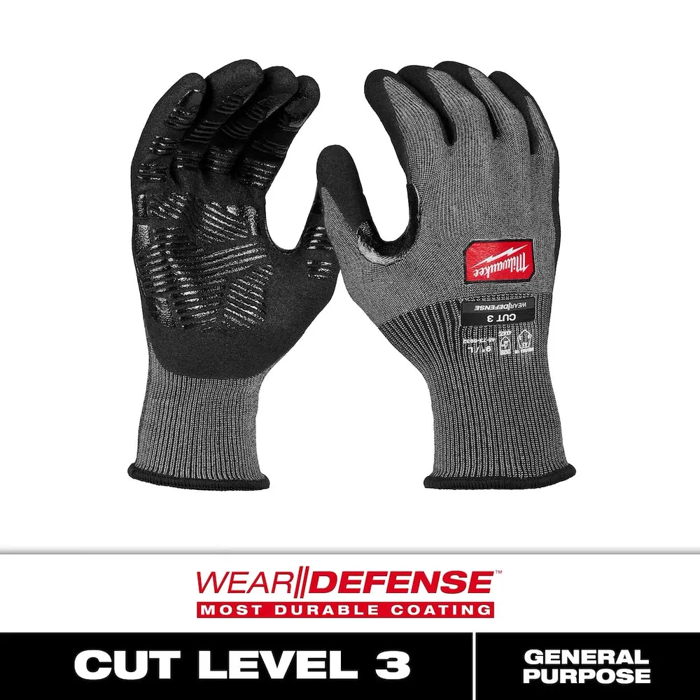 Milwaukee 48-73-6930 Cut Level 3 High Dexterity Nitrile Dipped Gloves with WEAR-DEFENSE™ Protection – Small