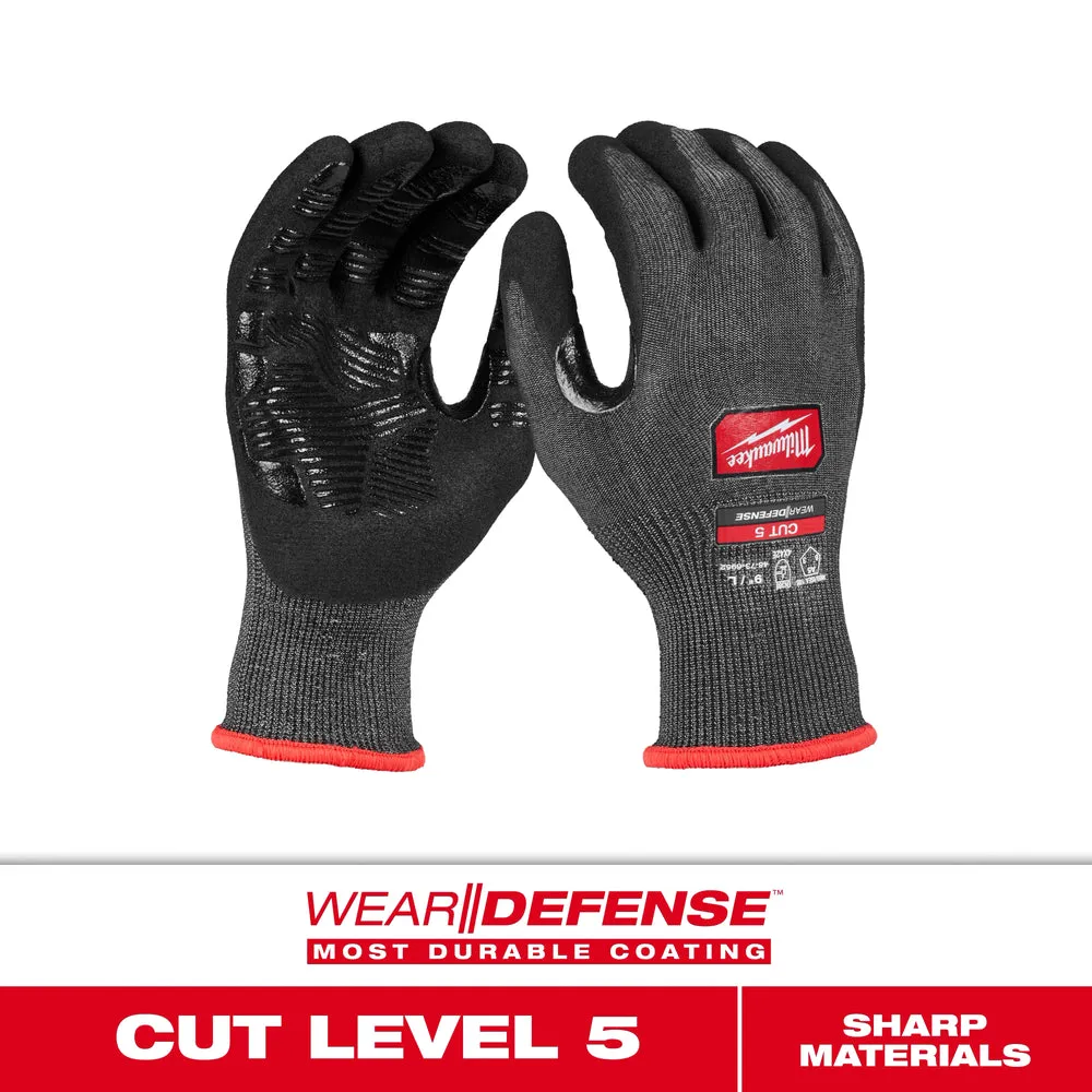 Milwaukee 48-73-6950 Cut Level 5 High Dexterity Nitrile Dipped Gloves with WEAR-DEFENSE™ Protection – Small