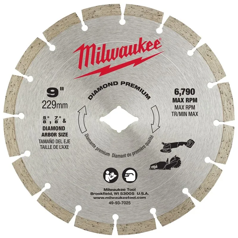 Milwaukee 49-93-7025 9″ DIAMOND PREMIUM SEGMENTED BLADE