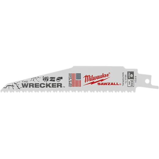 Milwaukee 6″ x 7/11 TPI “THE WRECKER” Multi-Material Sawzall Blades