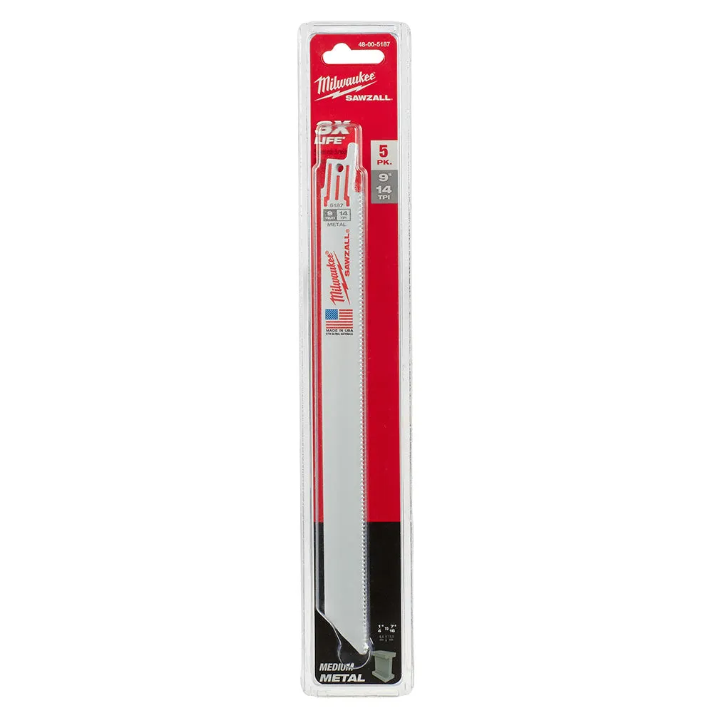 Milwaukee 9″ x 14 TPI Metal Cutting Sawzall Blades