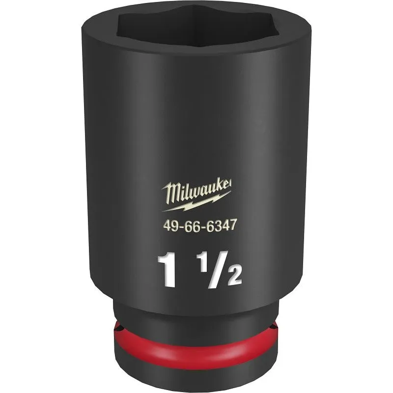 Milwaukee SHOCKWAVE Impact Duty Series 49-66-6347 Deep Impact Socket, 1-1/2 in Socket, 3/4 in Drive, Square Drive (POS)