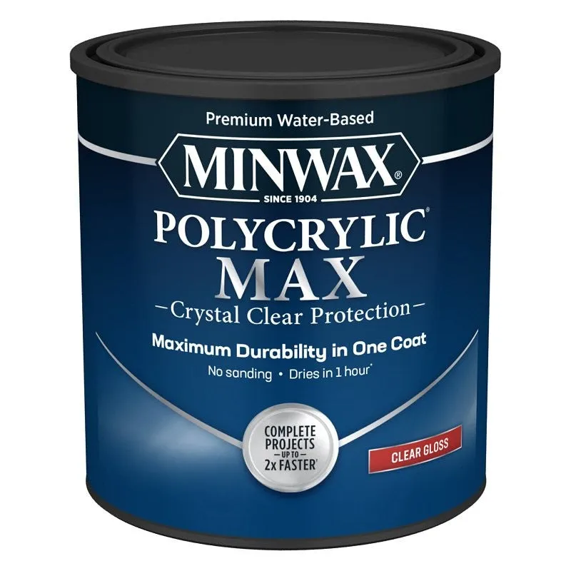 Minwax 63333 Polycrylic Protective Finish, Clear, Gloss, 1 qt