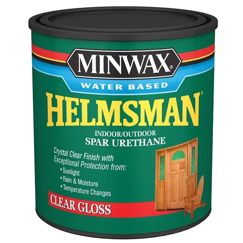 Minwax Helmsman 630500444 Spar Varnish, Gloss, Crystal Clear, Liquid, 1 qt, Can