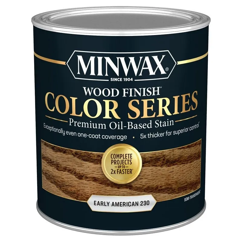Minwax Wood Finish Color Series 800008000 Interior Wood Stain, Semi-Transparent, Early American, Liquid, 1 qt