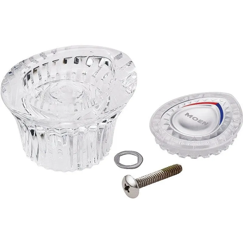 Moen 98039 Faucet Handle Kit with Cap, Plastic, Chrome Plated, For: Chateau Single Handle Tub/Shower Faucets